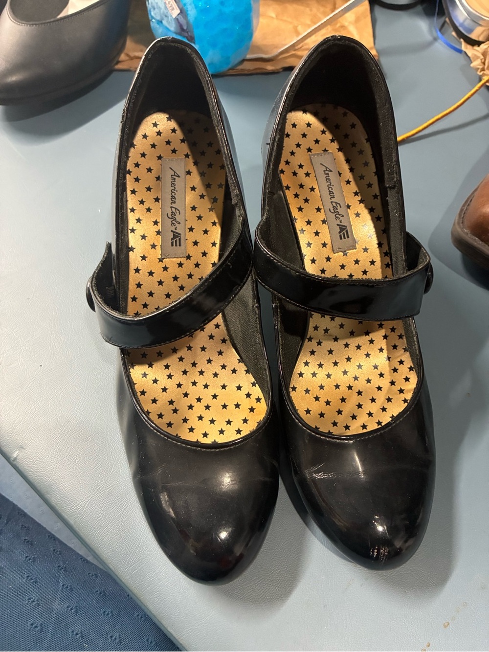 American Eagle Outfitters Black Patent Mary Jane Heels
